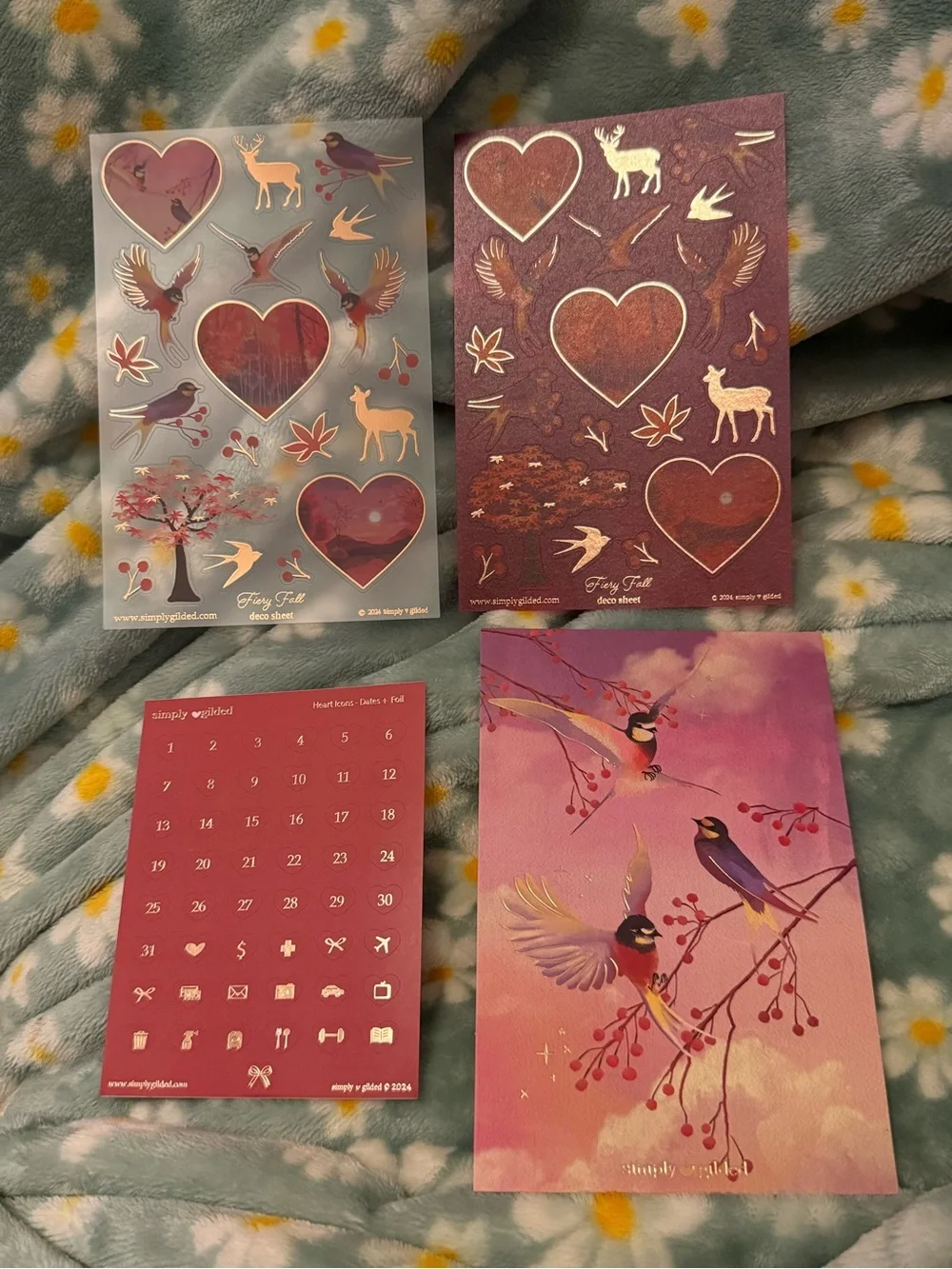 Simply Gilded Fiery Fall October 2024 Subscription Stickers Stationary Set